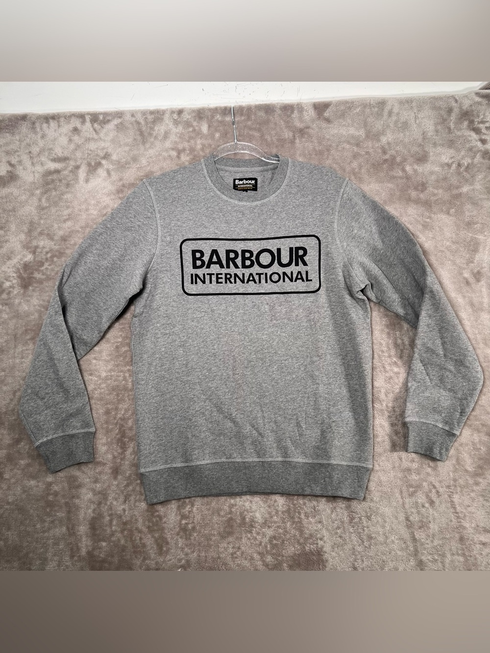 Barbour International Large Logo Sweatshirt Grey Men’s Size Small